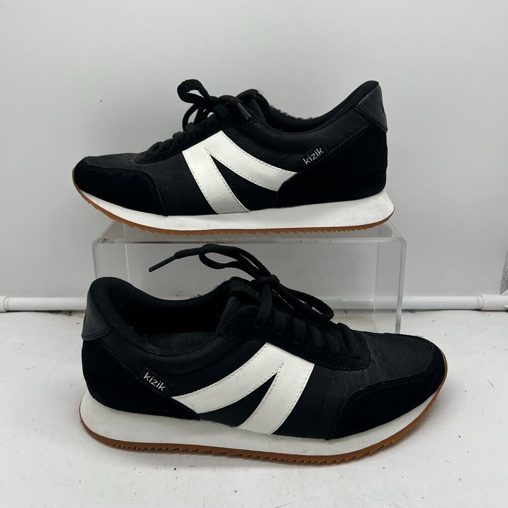 Kizik Milan Sneakers Womens 6.5 Black White Athletic Shoes